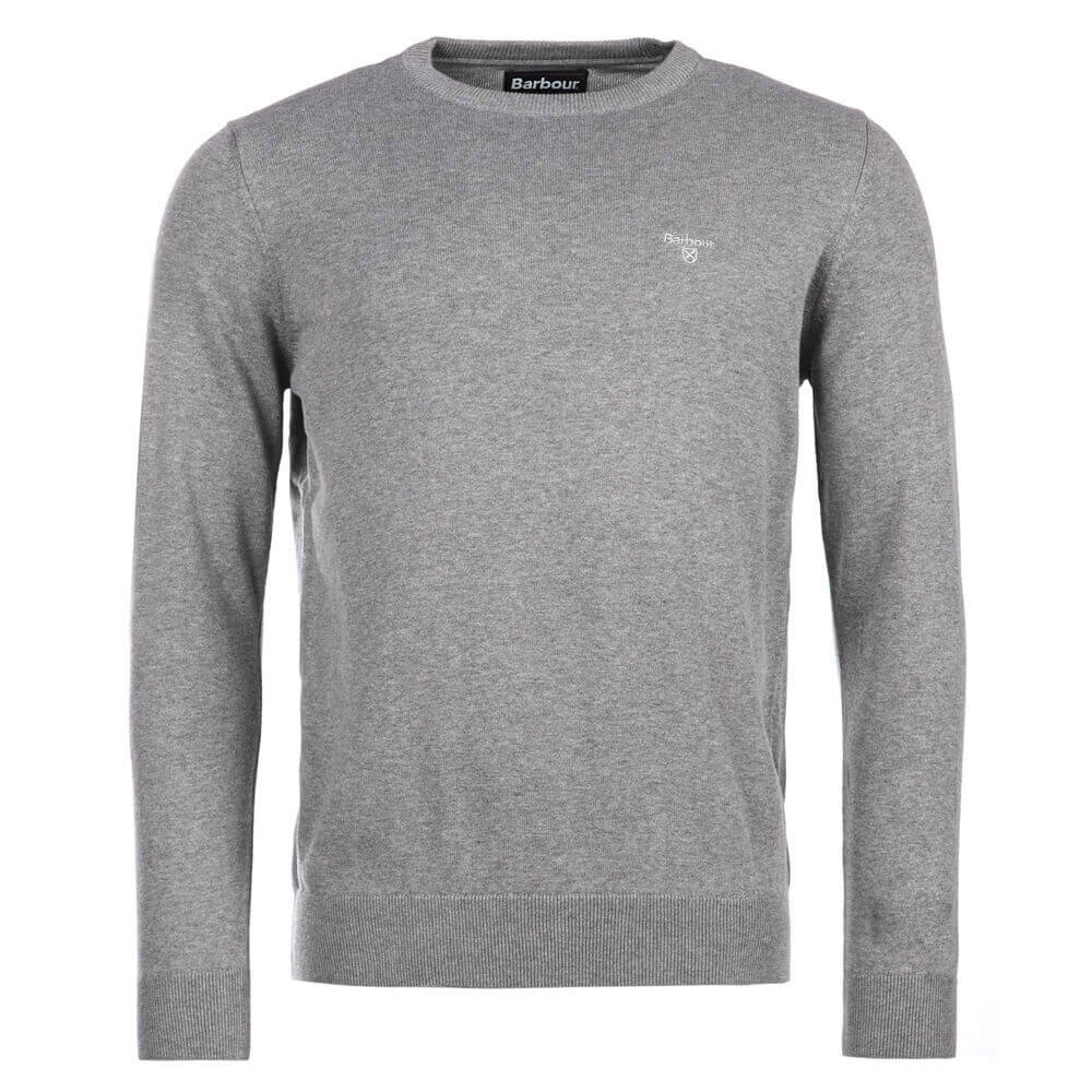 Barbour Grey Pima Cotton Crew Neck Jumper